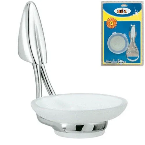 Porta Sapone con Piatto Vetro da Bagno a Parete Muro 11x15x15cm In Acciaio Inox Acquista Ora