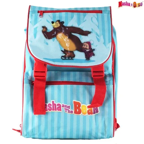 Nuova Collezione Zaino Cartella Estensibile Scuola Masha e Orso in Poliestere Modelli Assortiti