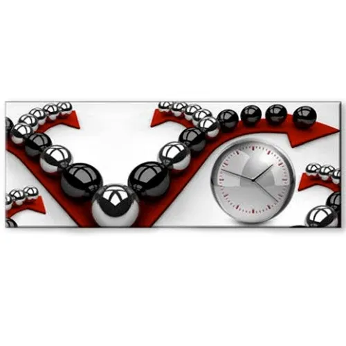 Consegna Rapida Orologio da Parete Clock Art Stampa Sfere Alta Qualità Multicolore Legno 30x80cm