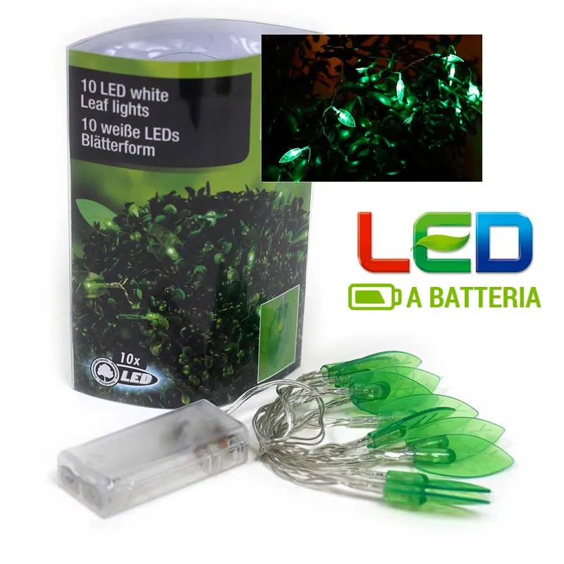 Scelto Dai Clienti Striscia 10 LED Verde Foglie 102 cm Decorazione Piante Giardino Arti Casa