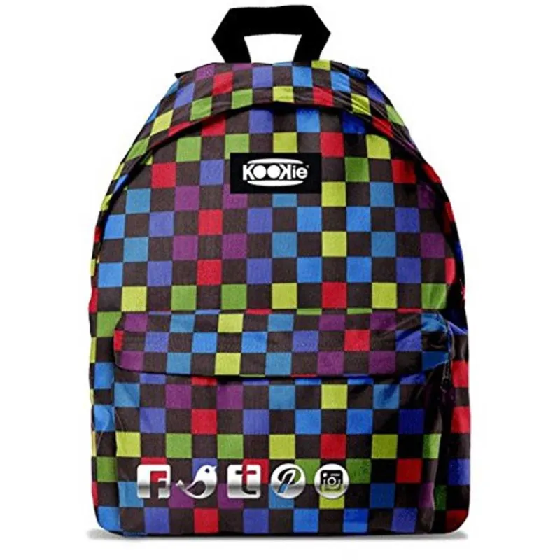 Zaino Kookie Gut Color Fantasia Multicolor Imbottito Scuola Tempo Libero Unisex Popolare