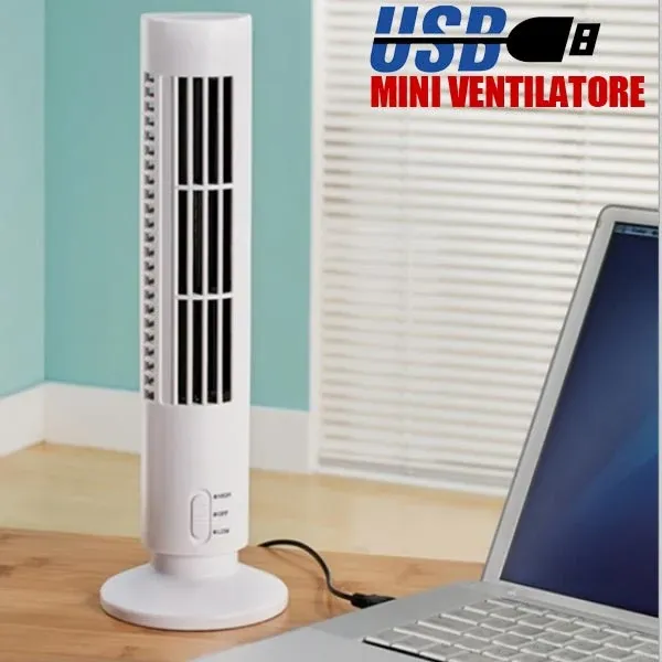 Mini Ventilatore USB Torretta Tower Fan 2 Velocita‘ PC Desktop Tavolo Scrivania Prezzo Scontato