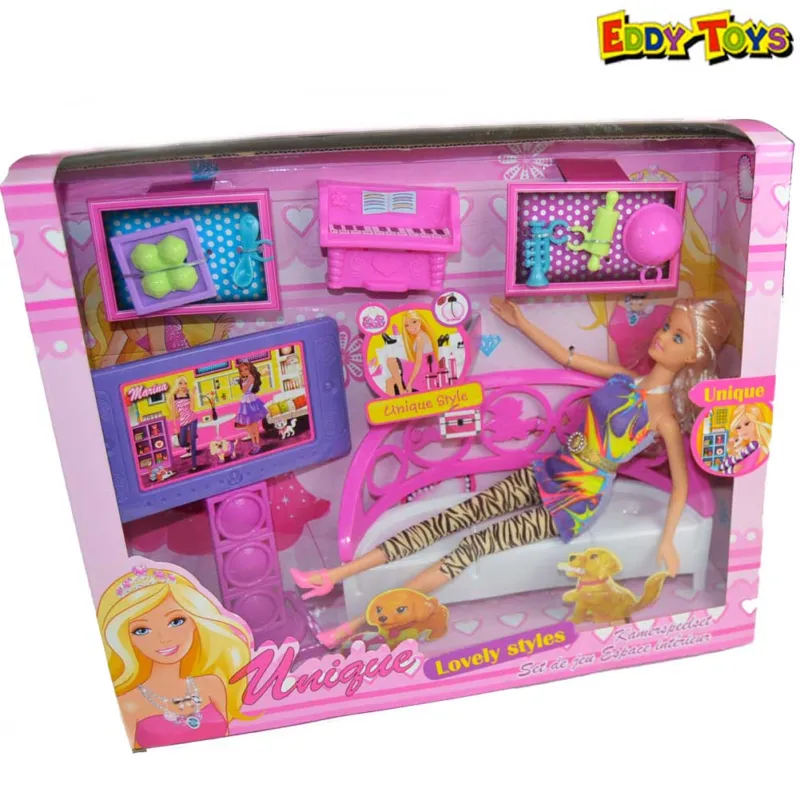 Bambola Fashion Doll Unique Eddy Toys + Accessori Play Set Bambine Giochi Must-Have