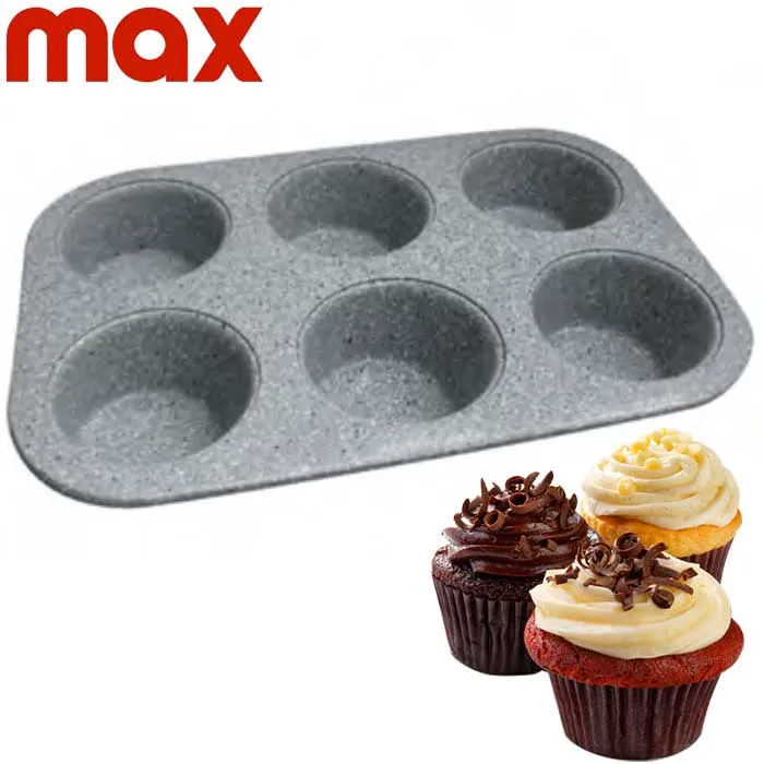 Novità Stampo 6 Muffin Teglia Marmorizzato 26,5 x 17,5 x 3cm Cupcakes Dolci Pasticceria