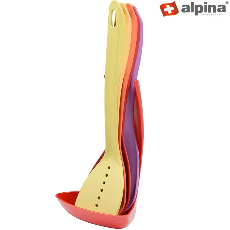 Set Utensili Da Cucina 6 Pezzi 3 Mestoli Paletta Cucchiaio Schiumarola Alpina Ultime Pezzi