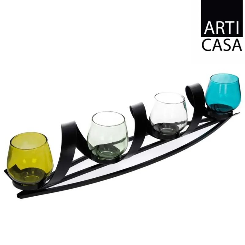 Promozione Esclusiva Portacandele Arti Casa Con Struttura in Metallo 62x12cm Casa Soggiorno Atsmofera