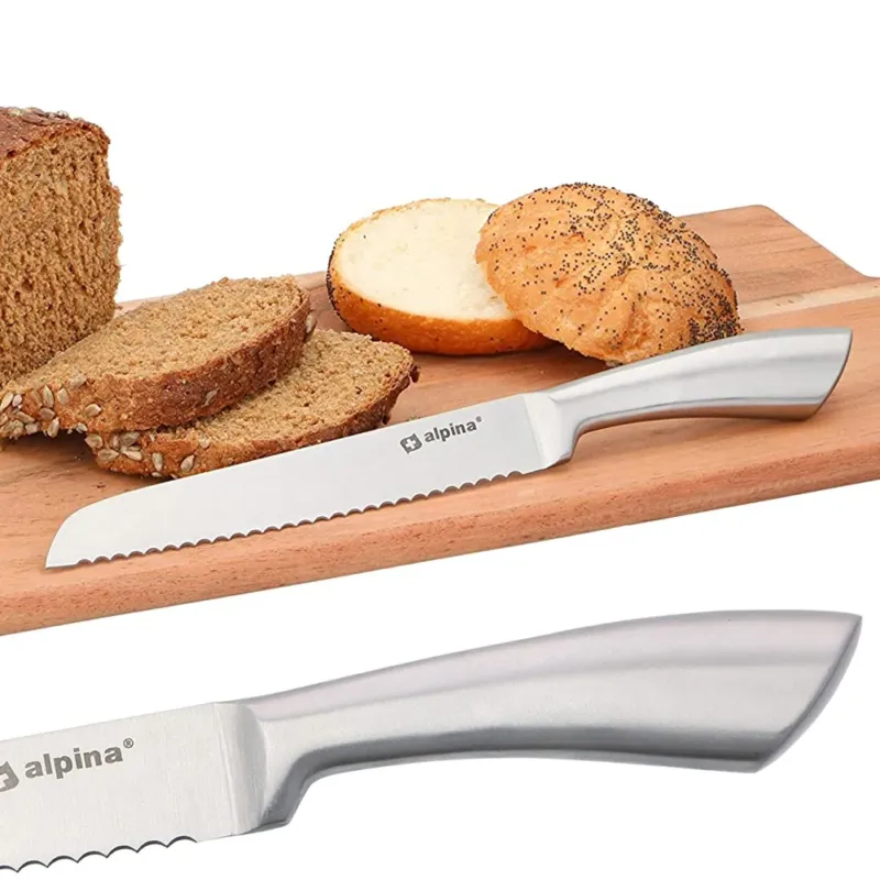 Coltello Per Pane 33,5 cm Alpina Switzerland Acciaio Inox Cucina Casa Posate Affare