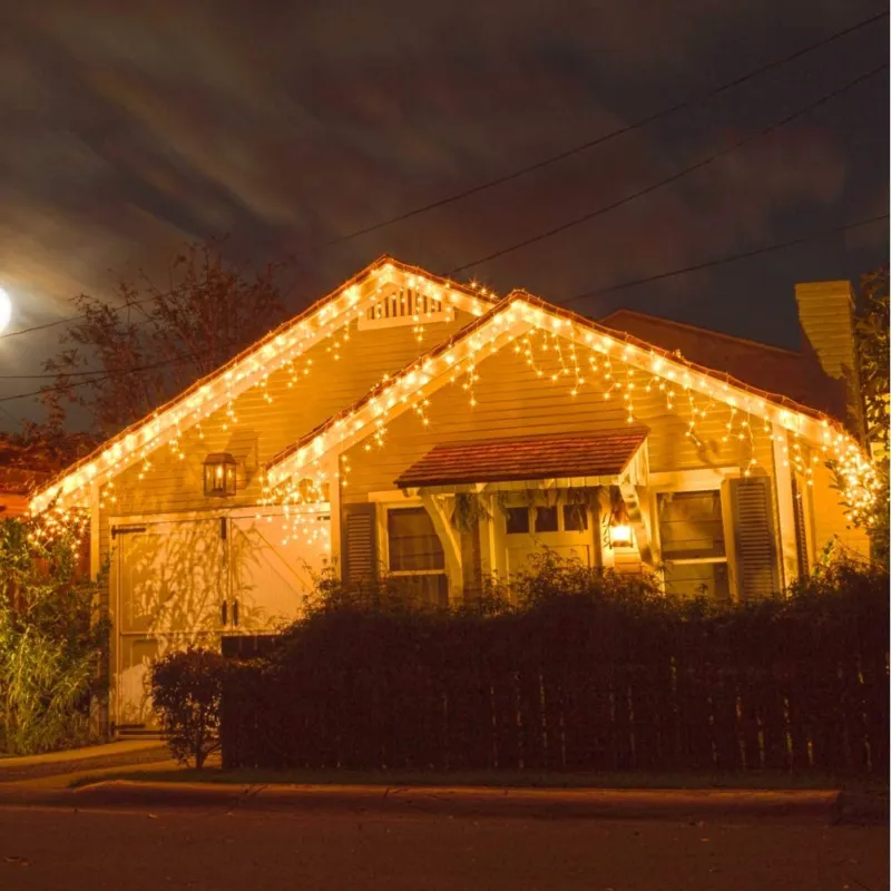 Esclusivo Tenda Luminosa Natalizia 96 LED Luce Bianco Caldo 3 METRI Esterno Luci Cavo 5 mt