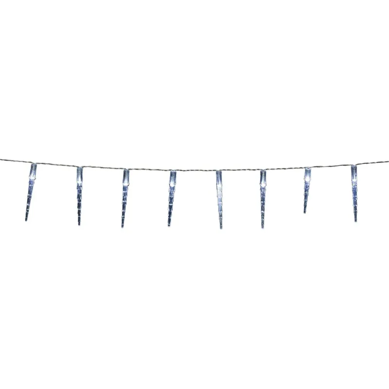 Catena Luci LED 10 Ghiaccioli Acrilico 90 cm Colore Bianco Freddo Promozione