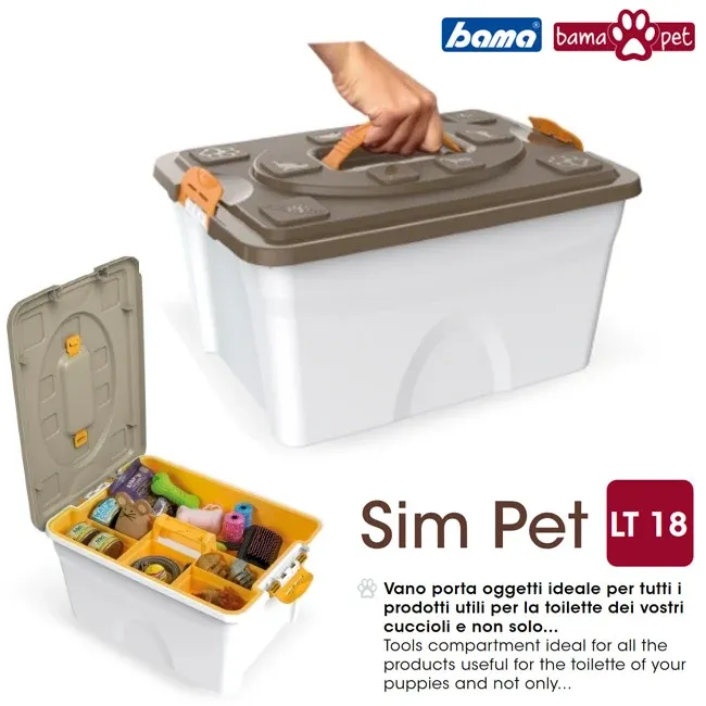 Contenitore Cassetta Accessori Per Animali SIM PET 18 LT Con Coperchio Bama Pet Miglior Prezzo