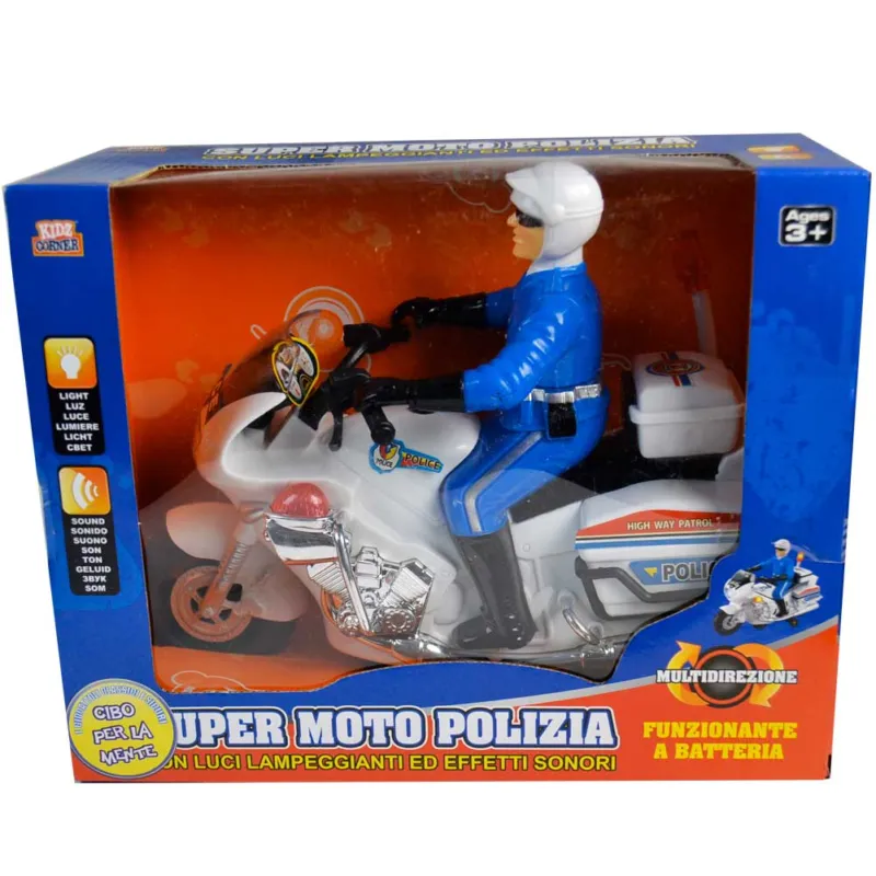 Subito Disponibile Moto Polizia Con Luci E Suoni + Poliziotto Giochi Modellismo Giocattoli Bambini