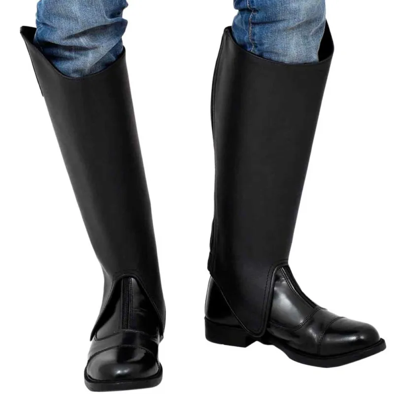 Saldi Ghette in Pelle Sintetica Misura M - L Elasticizzate Equitazione Caccia Nere