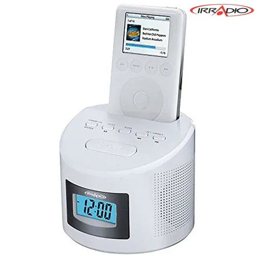 Prezzo Basso Docking Station per iPod con Funzione Sveglia e Radio FM Schermo LCD Irradio