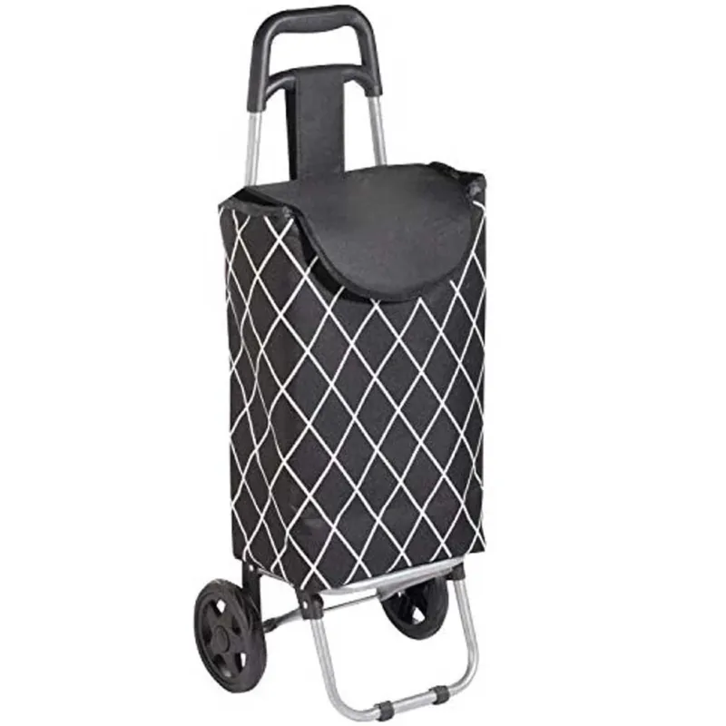Scelto Dai Clienti Carrello Portaspesa Trolley Carrellino Porta Spesa 2 Ruote in Tessuto 24LT Nero