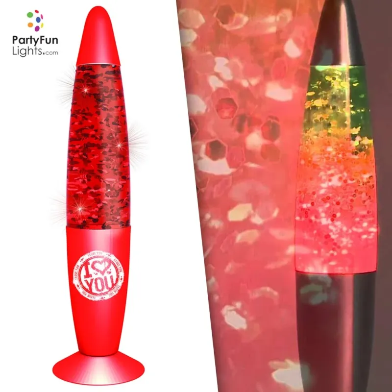 Non Perdere Lampada Glitter I LOVE YOU Luce a LED 220V 20W Rosso San Valentino