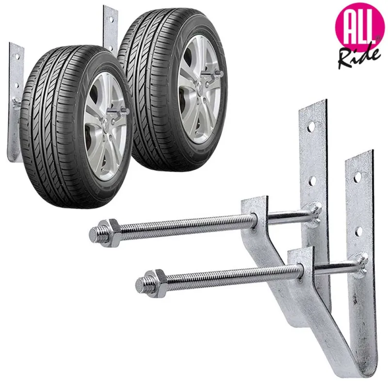 Staffe a Muro Parete Per Pneumatici Gomme Auto Kit 2 PEZZI Con Viti e Tasselli Prezzo Basso