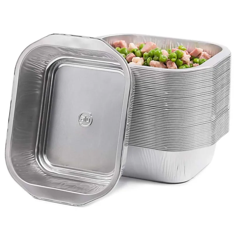 Vaschette in Alluminio 50pz Contenitore Monouso Alimenti 1 Porzione Extra Rigidi Ordina Subito