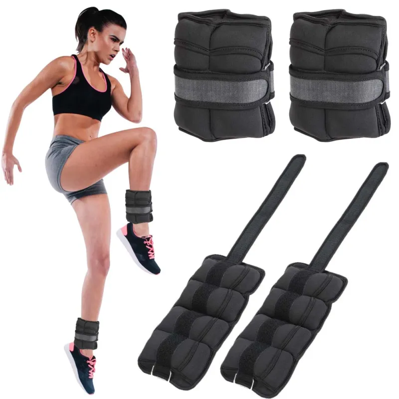 Spedizione Espresso Set 2 Pesi Polsi e Caviglie 1,25 kg Allenamento Palestra Aerobica Fitness Nero