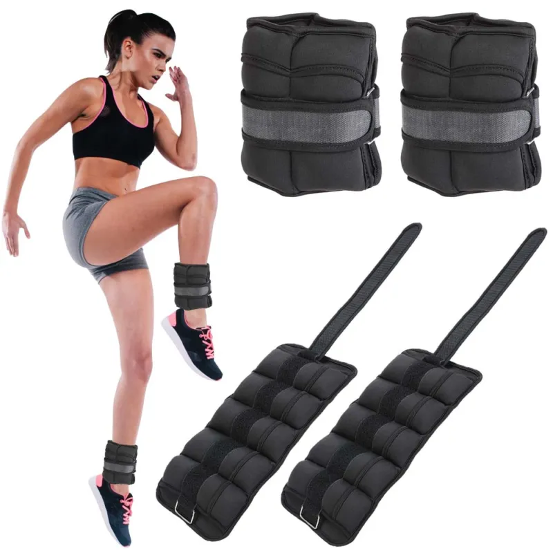 Offerta Speciale Set 2 Pesi Polsi e Caviglie 2,25 kg Allenamento Palestra Aerobica Fitness Nero