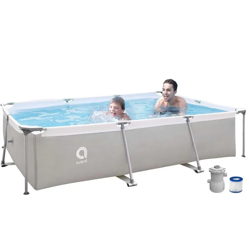 Piscina Fuoriterra Rettangolare 300x207x65 in Acciaio Giardino con Pompa Filtro Vendita Finale