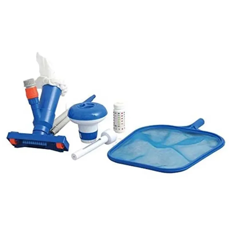 Promozione Esclusiva Kit Mantenimento Pulizia Acqua Fondo Piscina con Aspiratore Dispenser Cloro Rete