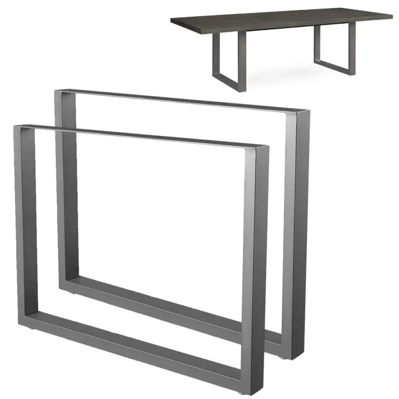 Set 2 Gambe Piedi Tavolo Pranzo Scrivania 90x72 Metallo Design Moderno Grigio Compra Online