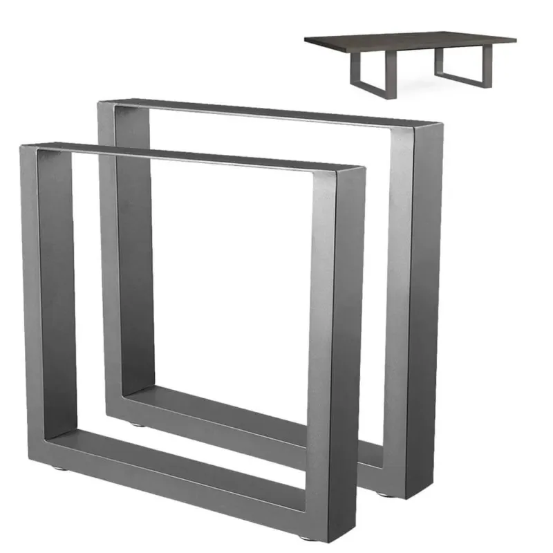 Saldi 2x Gambe Piedi Tavolo Tavolino Panca Panchina 64x40 Metallo Design Moderno Grigi