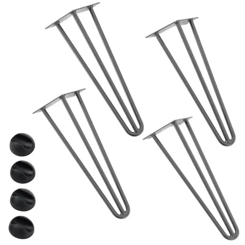 Popolare 4x Gambe Piedi Tavolo Tavolino Panca Sedia 40cm Metallo Design Moderno Grigio