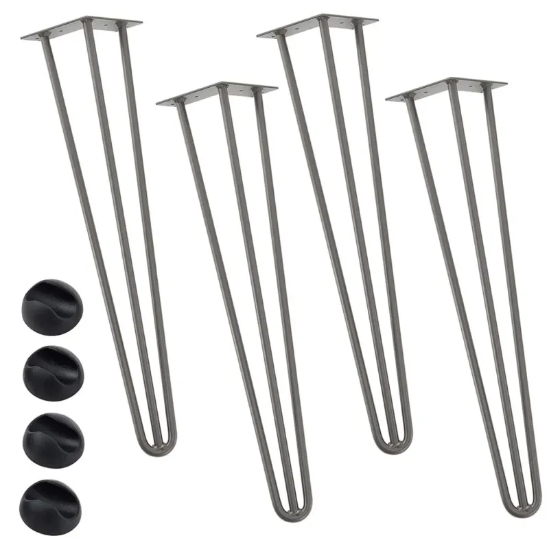 Set 4 Gambe Piedi Tavolo Pranzo Scrivania 71cm Metallo Design Moderno Grigio Non Perdere