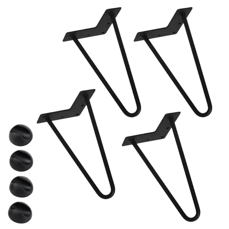4x Gambe Piedi Tavolo Piedini Mobili Divano 25cm Metallo Design Moderno Nero Di Tendenza