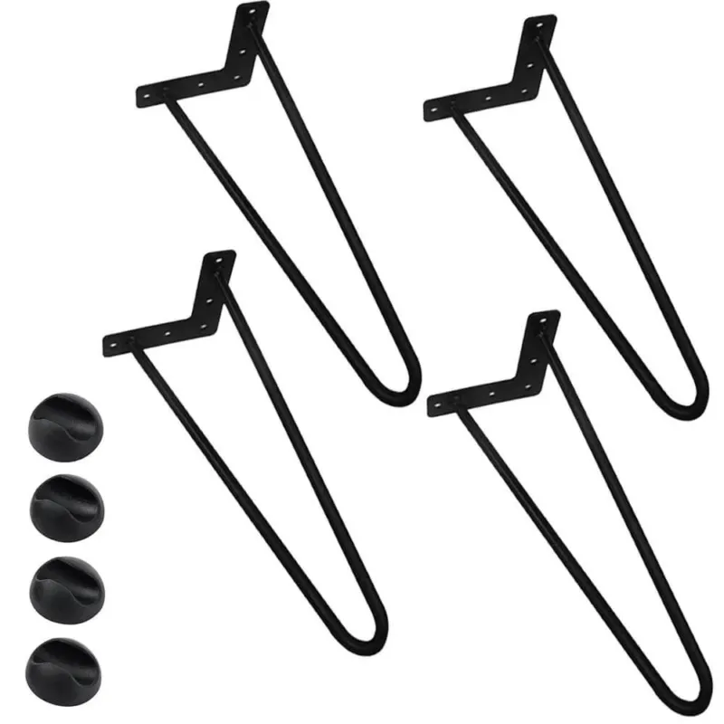 Solo Oggi 4x Gambe Piedi Tavolo Tavolino Panca Sedia 45cm Metallo Design Moderno Nero