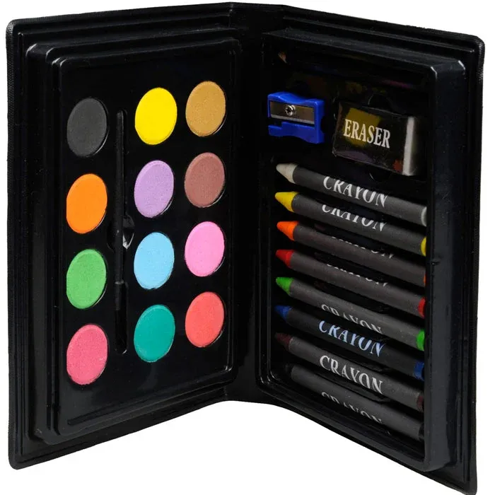 Set 24 Pezzi per il Disegno 12 Acquerelli 8 Pastelli a Cera 1 Gomma 1 Temperino Compra Adesso