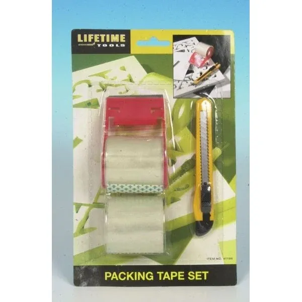 Set 3 pezzi nastri adesivi e taglierino per lavori manuali Esclusivo