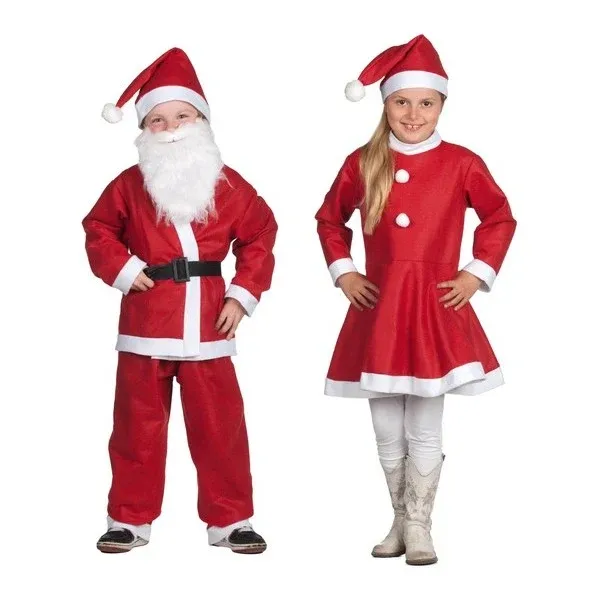 Vestito Vestitino Per Bambini Babbo Natale Bambini e Bambine Da 6 a 9 anni Rosso Promozione
