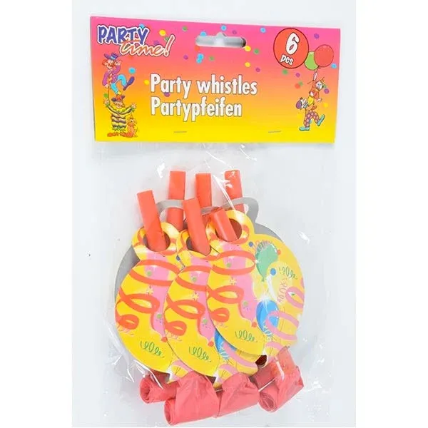 A Buon Prezzo Set 6 pezzi party fischi con lingua in plastica e cartone