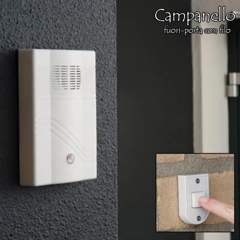 Campanello fuoriporta a batterie con 12 melodie bianco First Alarm Promozione