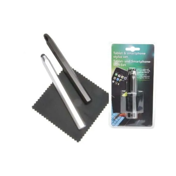 2 Penne Per Schermo Tablet e Telefono Con Panno Pulizia In Microfibra 8x8 cm Occasione