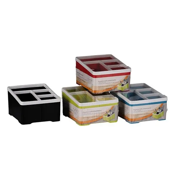 Popolare Scatola Organizzatore Ufficio Con 4 Scompartimenti 17 x 14 x 9 cm in Vari colori