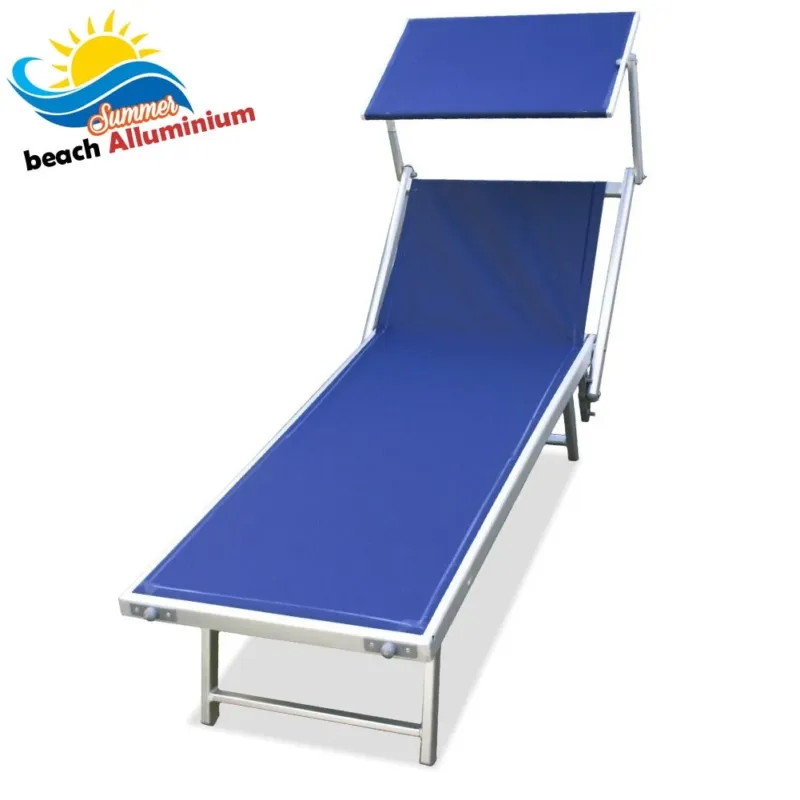 Scelto Dai Clienti Lettino Spiaggia Prendisole in Alluminio Brandina con Prendisole LIDO BLU Mare