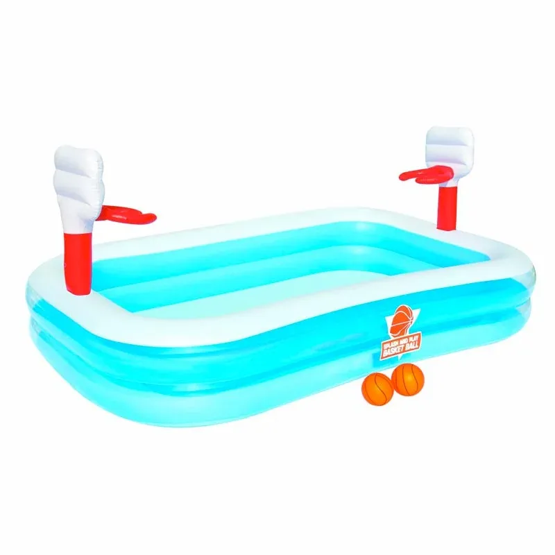 Pagamento Sicuro Piscina Gonfiabile Aacquarium con Basket 3 Anelli 254x168x102 cm Bestway