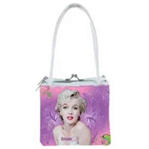 Borsa Borsetta Portamonete Soldi Marilyn Monroe Colore Lilla Prezzo Ridotto