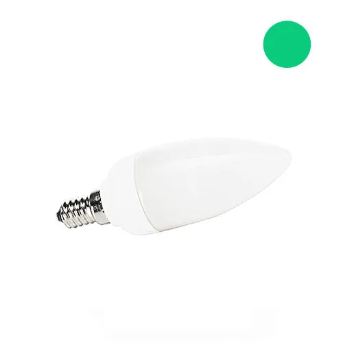Lampadina forma Candela colore Verde 9W a Risparmio Energetico Attacco E14 A Buon Prezzo