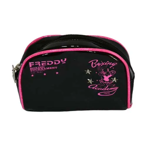Trousse Freddy Borsello Colore Nero e Fucsia Lucido Borsellino Donna Portatrucco Direttamente Dal Produttore