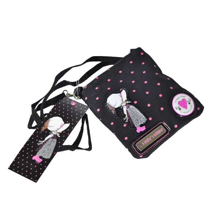 Solo Oggi Tracollina Borsetta a Tracolla Flat Holly Hobbies Nero a Pois