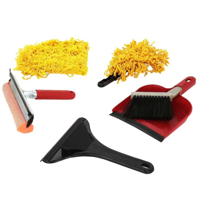 Kit Pulizia Auto Set in Valigetta Macchina con Scopa Paletta Lavavetri Accessori Offerta Lampo