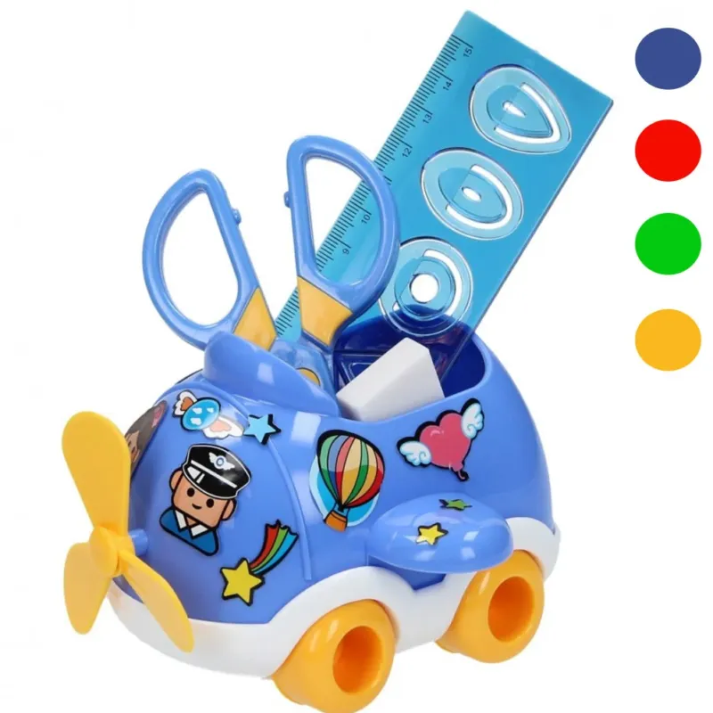 Prezzo Ridotto Organizer Scrivania 5 in 1 forma Aereo con Accessori in vari colori