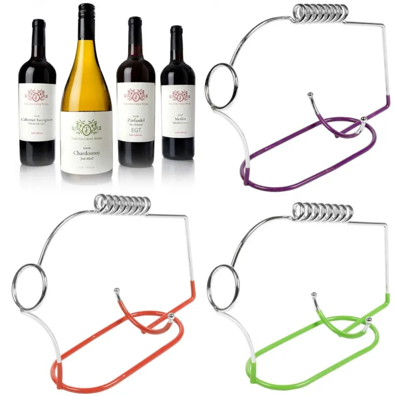 Portabottiglie per vino champagne cromato con barra in metallo colori assortiti Bestseller