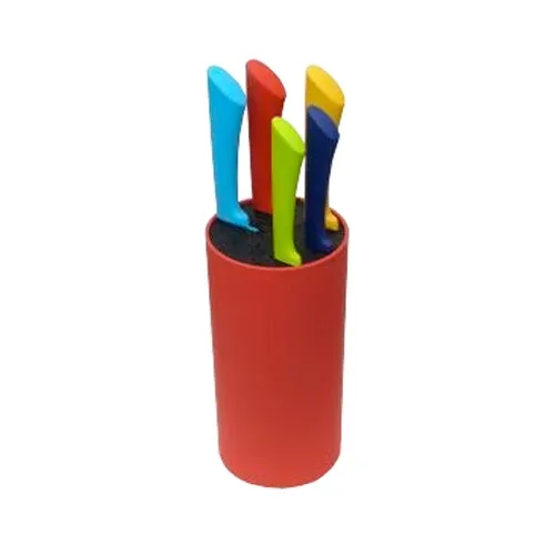 Quantità Limitata Set 5 pezzi Coltelli In Acciaio e Con Ceppo in Plastica Multicolore Lifetime