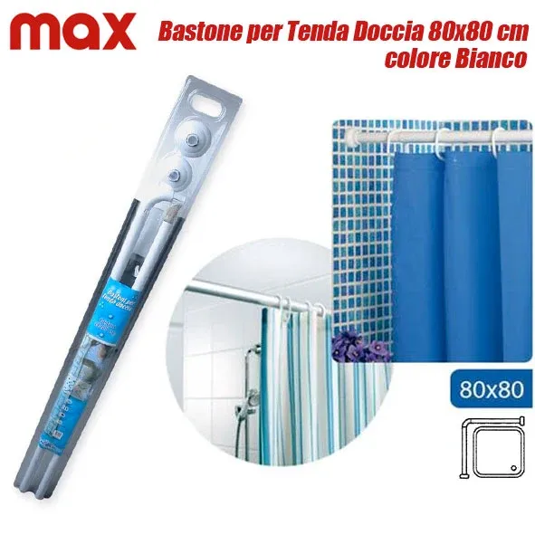 Bastone per tenda tende doccia docce e vasca vasche 80x80 cm colore bianco Acquista Ora