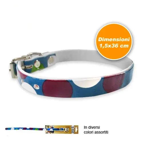 Collare Per Cani Gatti In Cuoio Con Gancio 1,5x36cm Multicolore Pua Vari Colori Offerta